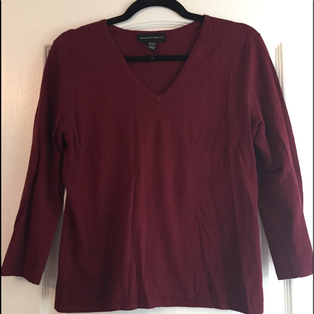 Maroon V Neck Sweater